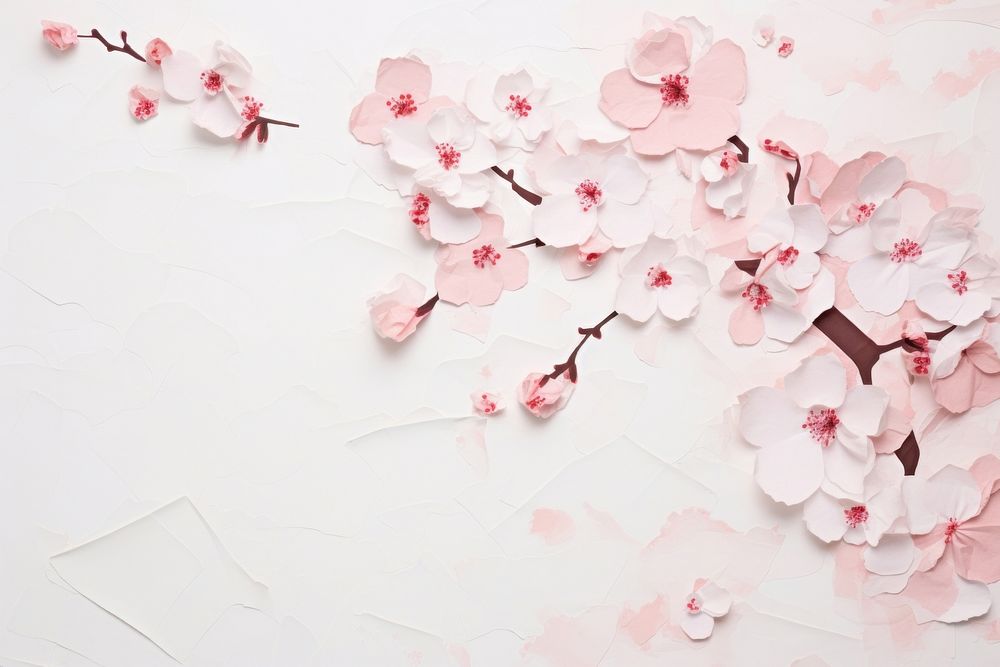 Abstract sakura ripped paper blossom flower petal.