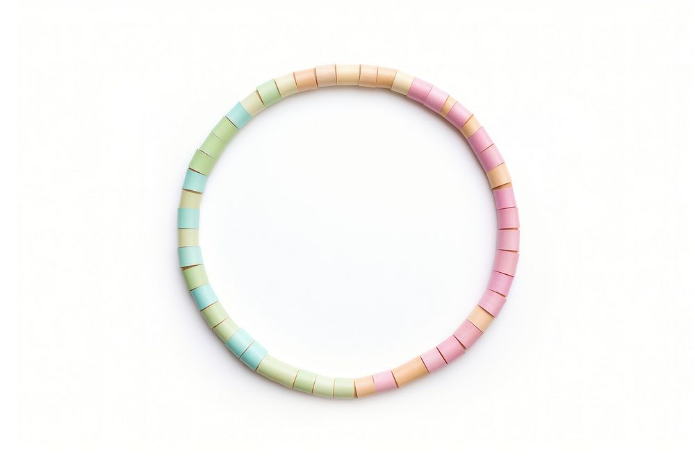 Bamboo circle shape frame bracelet jewelry white background.