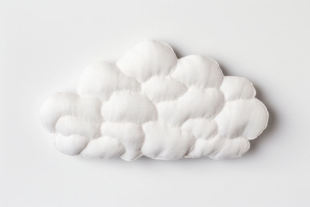 Cloud in embroidery style white wildlife cushion.