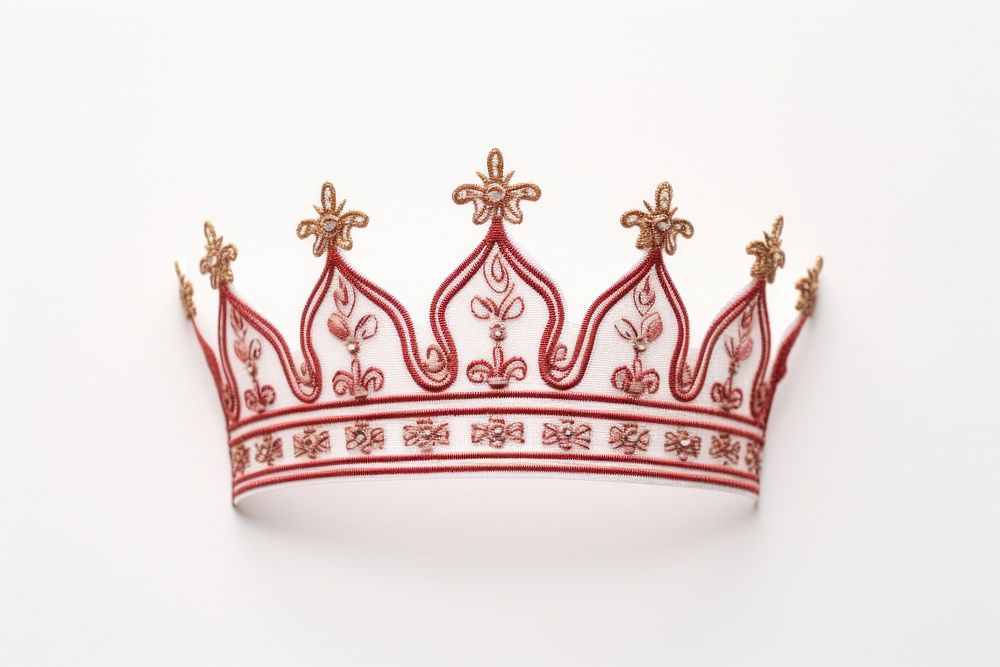 Crown in embroidery style tiara celebration accessories.
