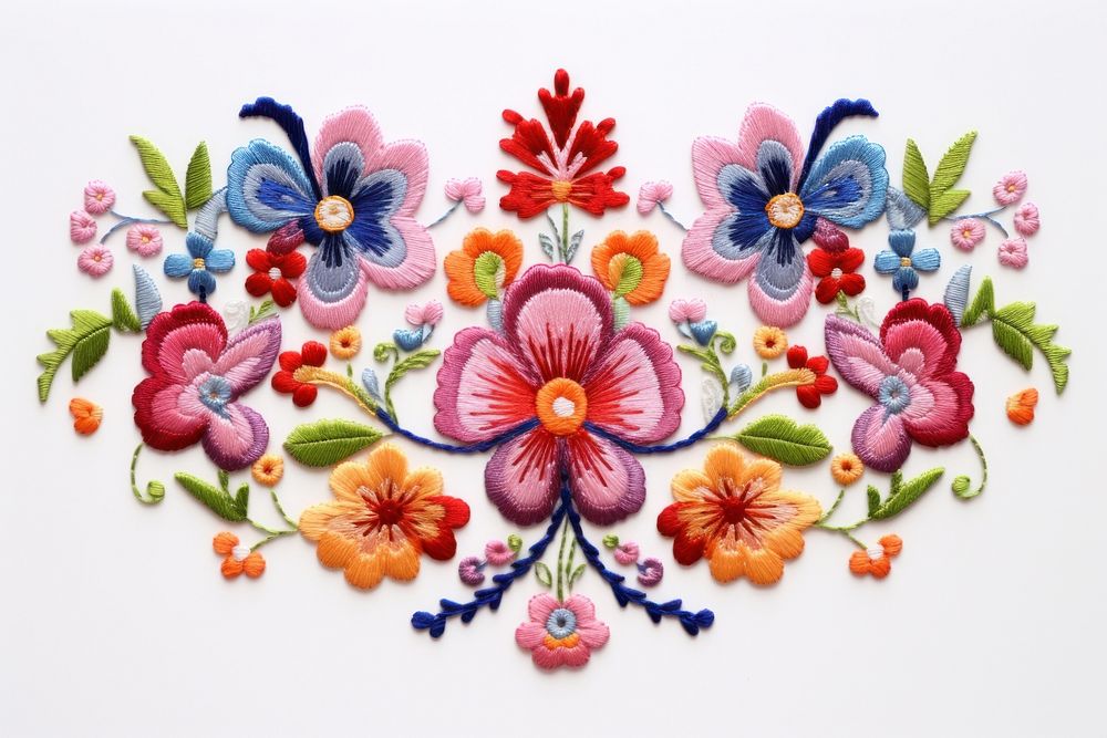Angle in embroidery style pattern art creativity.