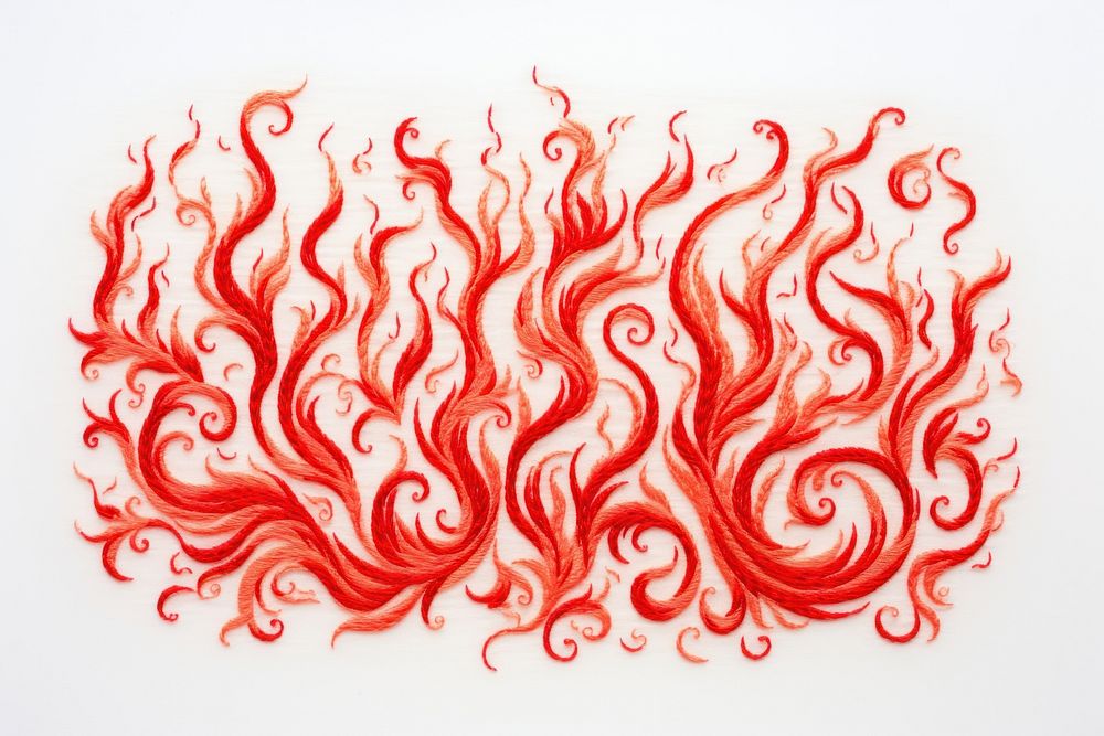 Fire in embroidery style pattern art creativity.