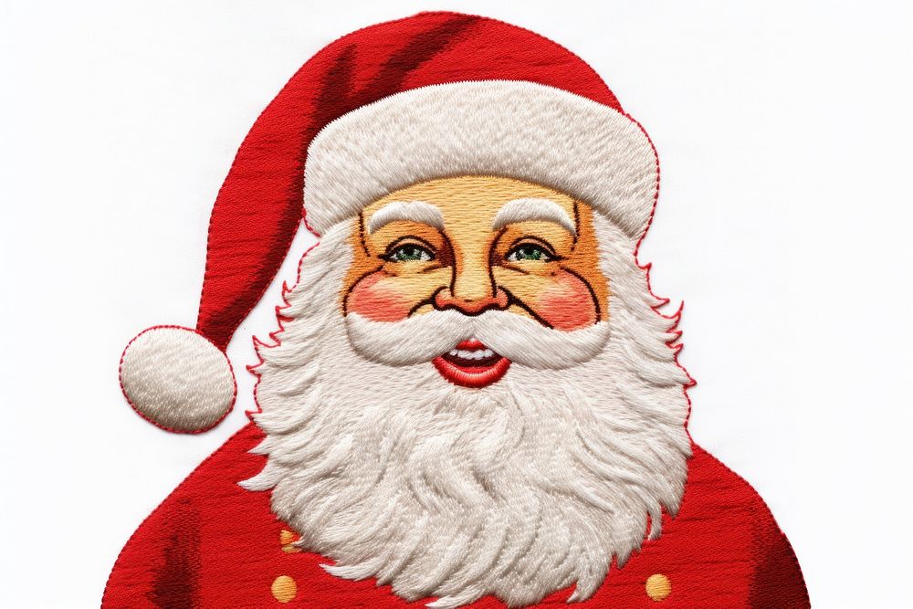 Santa claus in embroidery style christmas representation celebration.