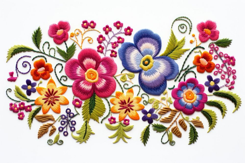 Shurch in embroidery style pattern art inflorescence.