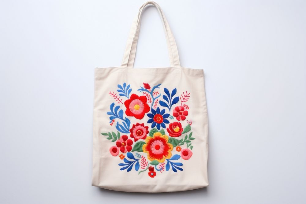 Shopping bag in embroidery style handbag pattern purse.