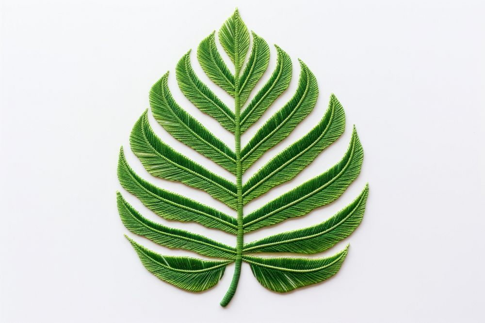 Tropical leaf in embroidery style plant freshness pattern.