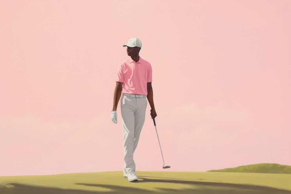 African man study golf course outdoors sports nature.