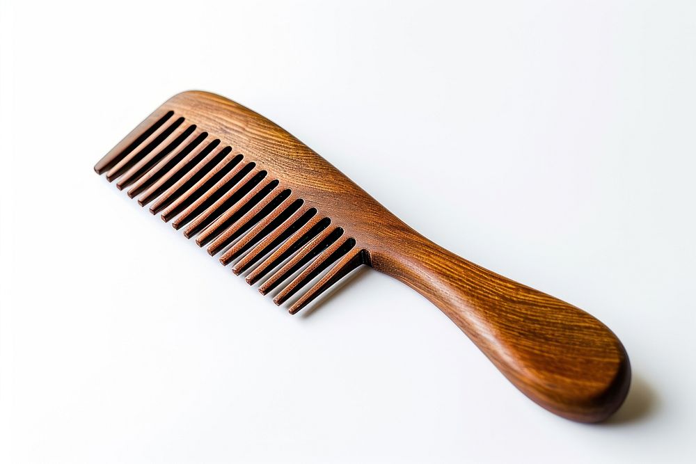 Comb white background brush brown.