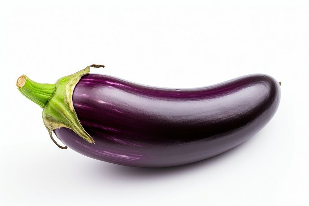 Eggplant vegetable food white background.
