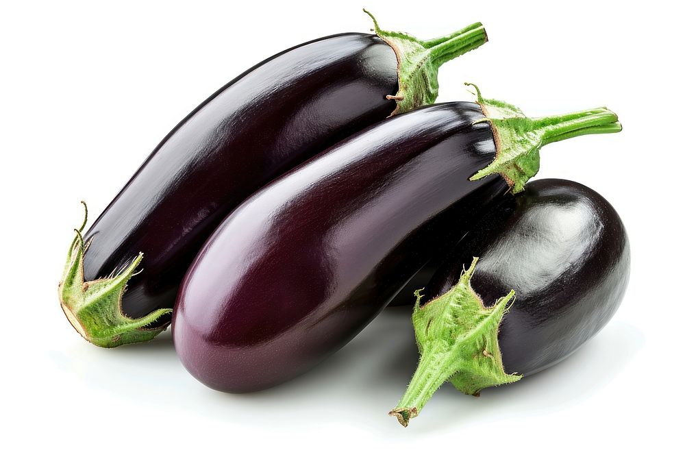 Eggplant vegetable food white background.