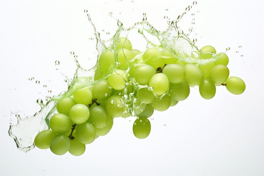Green grapes with splash plant food refreshment.