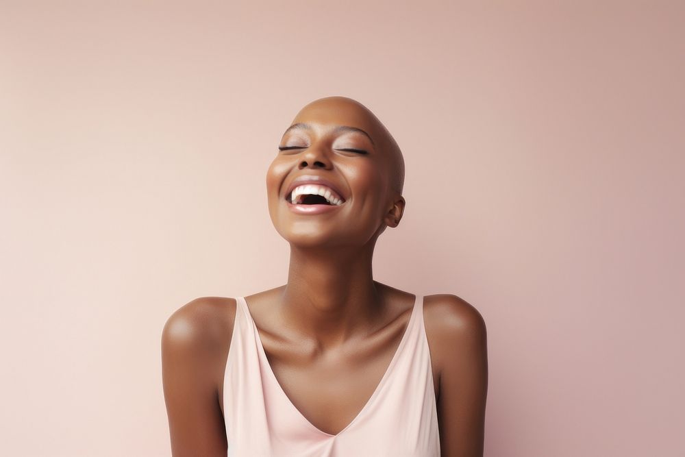 Happy Black woman adult cancer perfection happiness hairstyle.