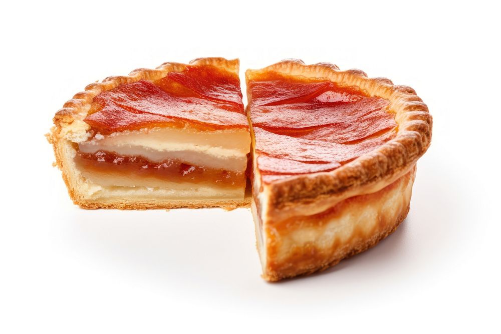 Pie with cut in half dessert pastry food.