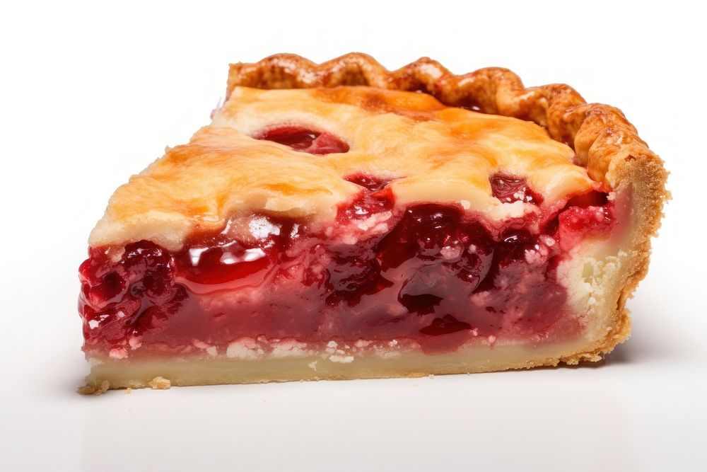 Pie with cut in half dessert pastry berry.