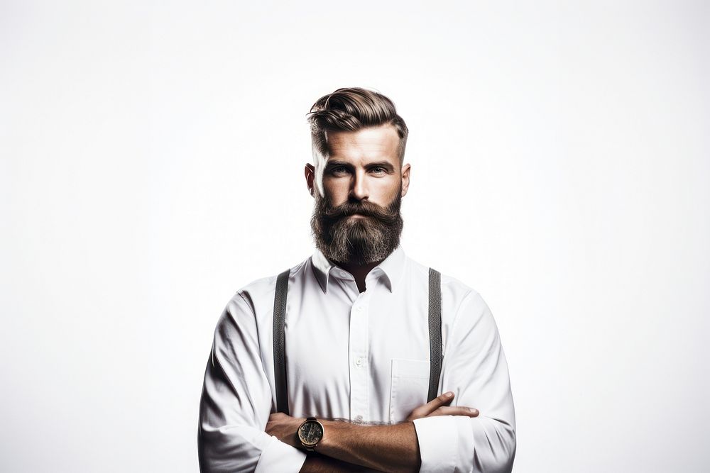 Barber portrait shirt beard.