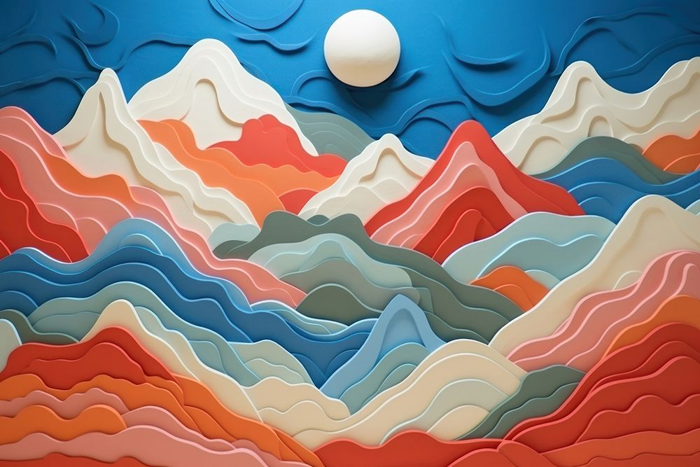 Plasticine of mountain backgrounds landscape painting.