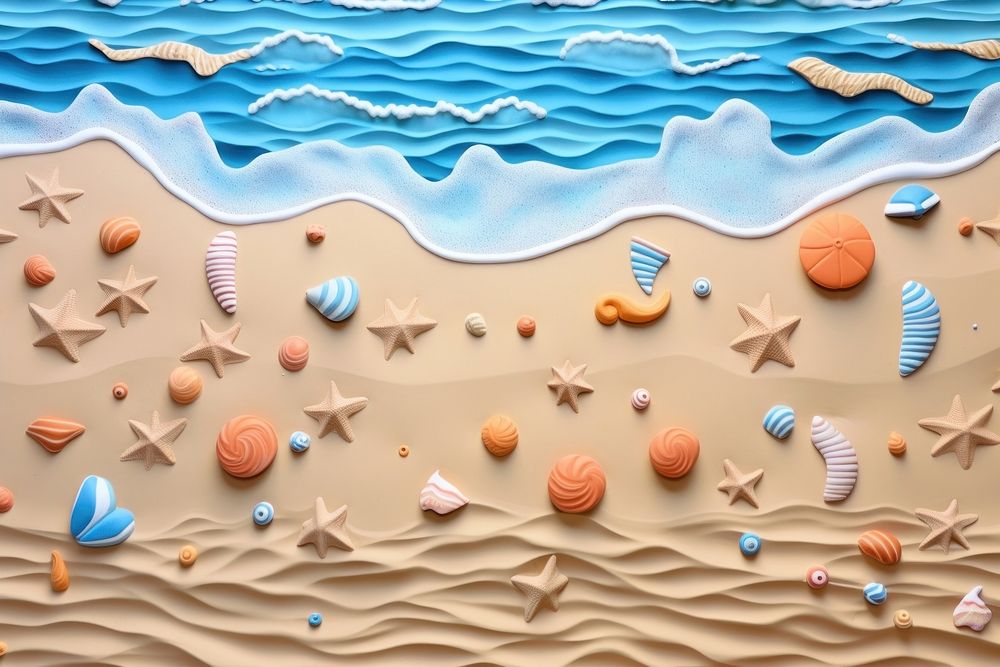 Plasticine of beach backgrounds seashell outdoors.