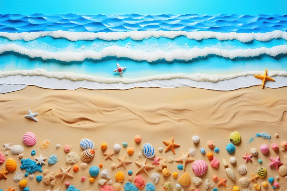 Plasticine of beach backgrounds outdoors nature.