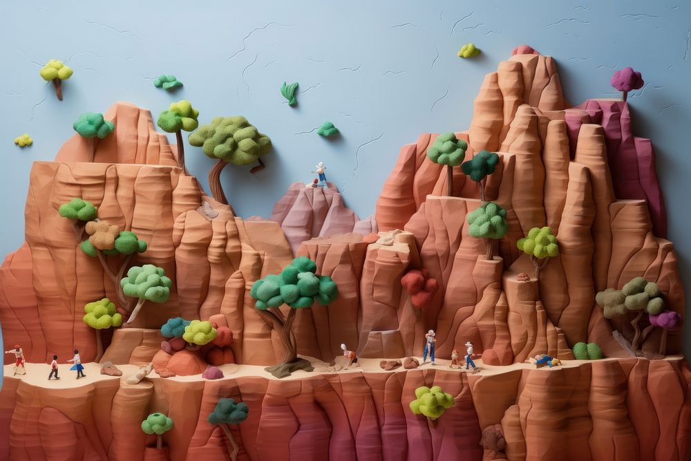 Plasticine of cliff nature land toy.