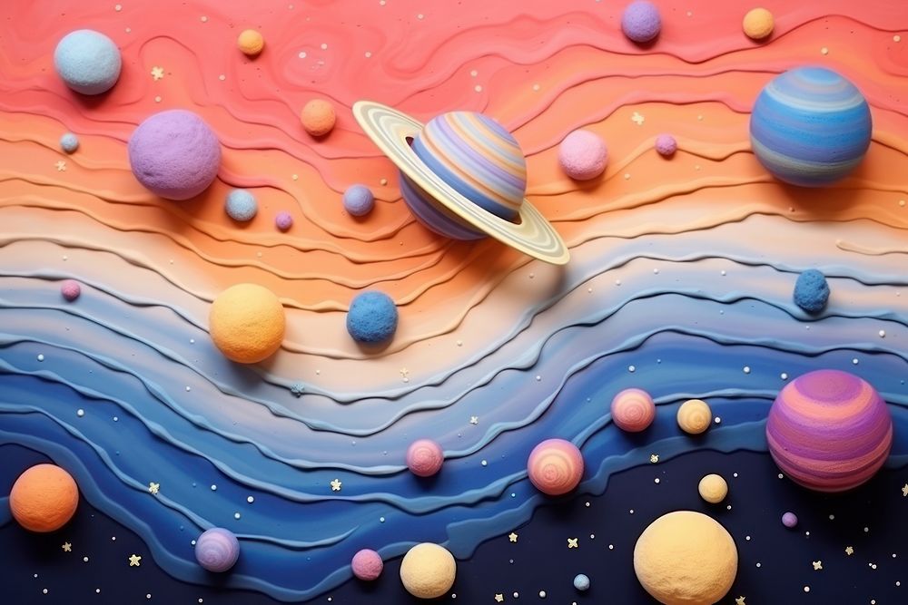 Plasticine of galaxy with planet backgrounds universe space.