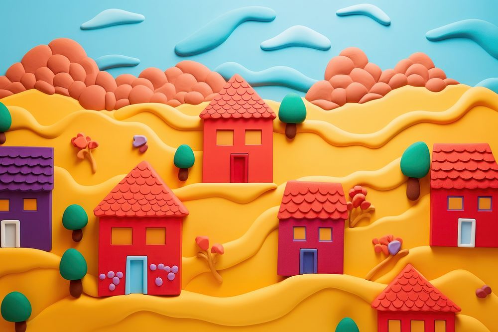 Plasticine of house backgrounds outdoors representation.