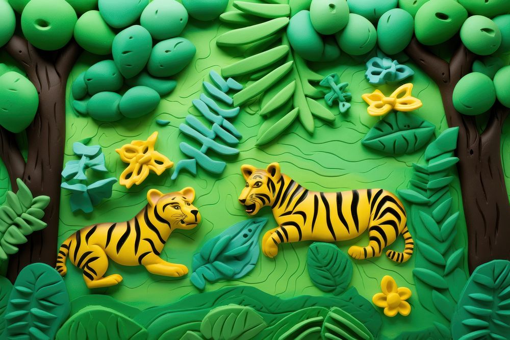 Plasticine of jungle wildlife outdoors animal.