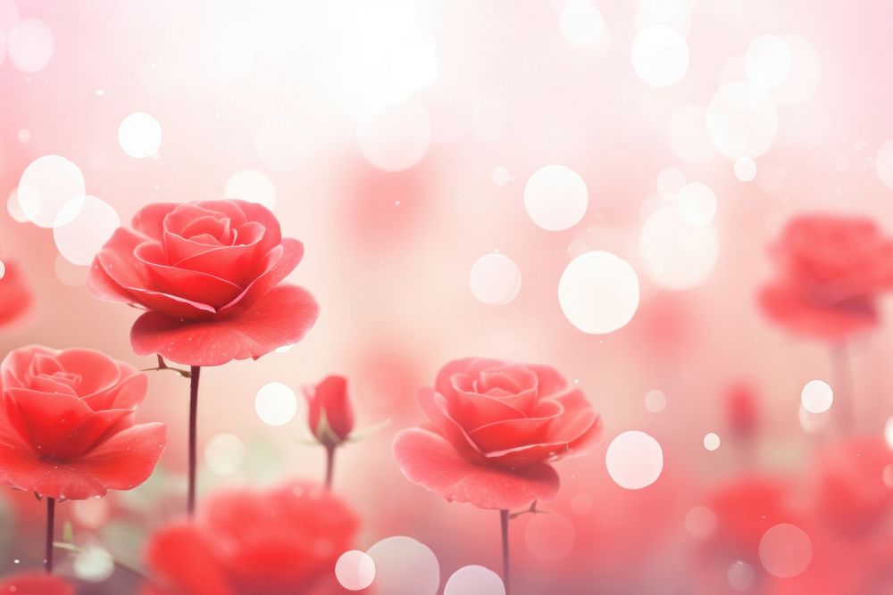 Red rose bokeh effect background backgrounds outdoors blossom.