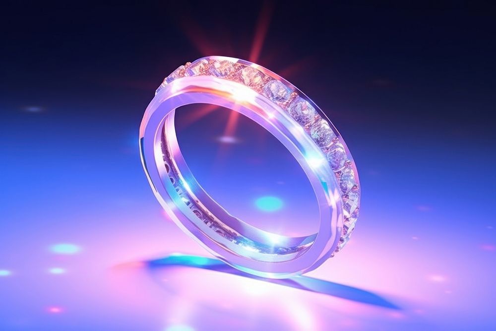 Ring neon platinum gemstone jewelry.
