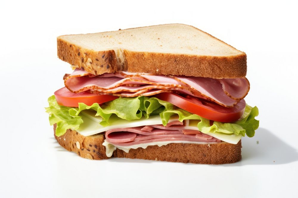 Sandwich with cut in half sandwich bread lunch.