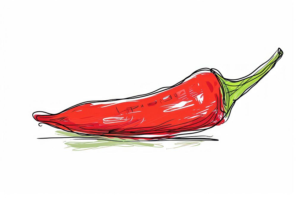 Single line drawing chili vegetable plant food.