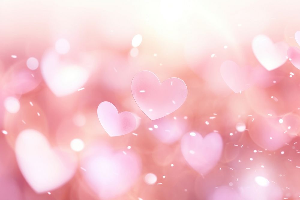Soft pink heart bokeh effect background backgrounds petal illuminated.