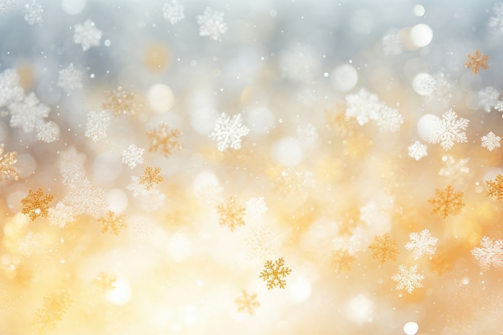 Snowflakes bokeh effect background backgrounds nature gold.