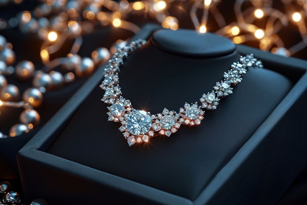 Necklace diamond jewelry gemstone bling-bling.