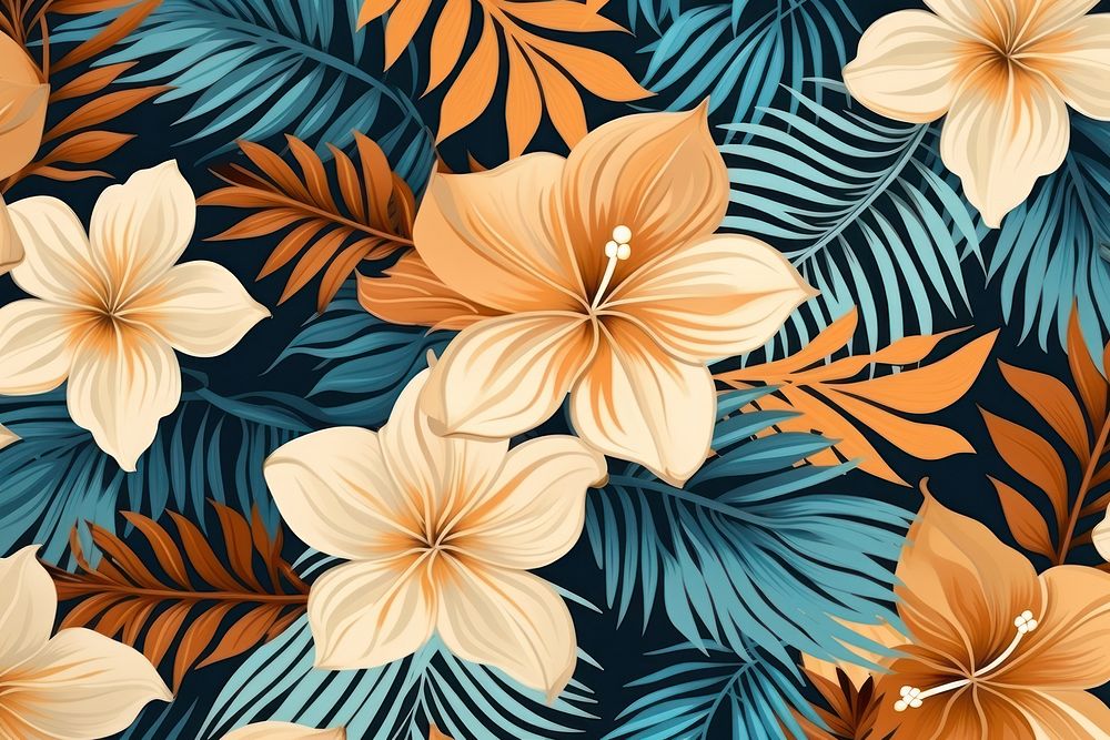  Tropical pattern flower tropics. AI generated Image by rawpixel.