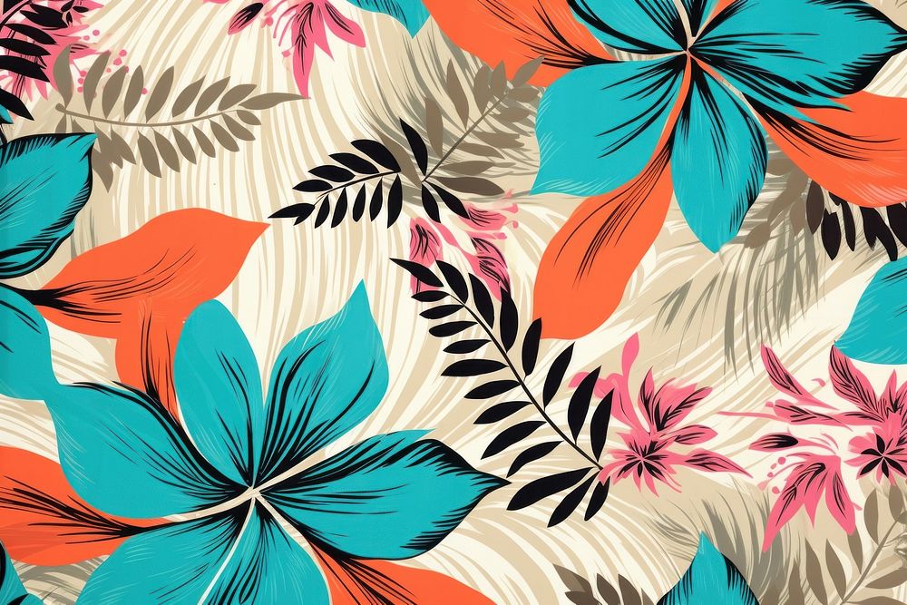  Tropical pattern backgrounds flower. AI generated Image by rawpixel.