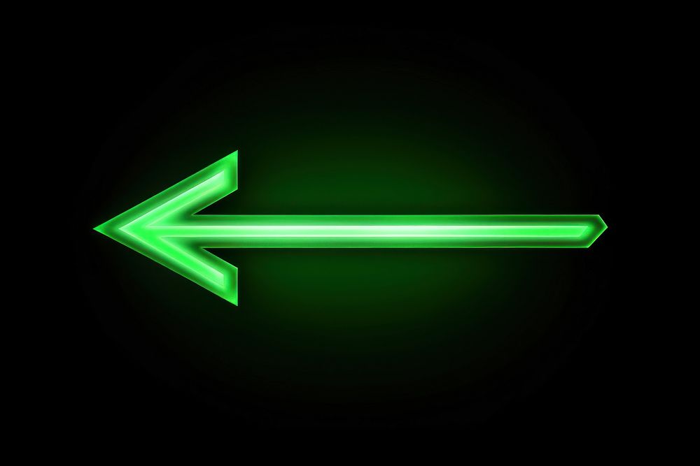 Green arrow neon symbol shape. AI generated Image by rawpixel.