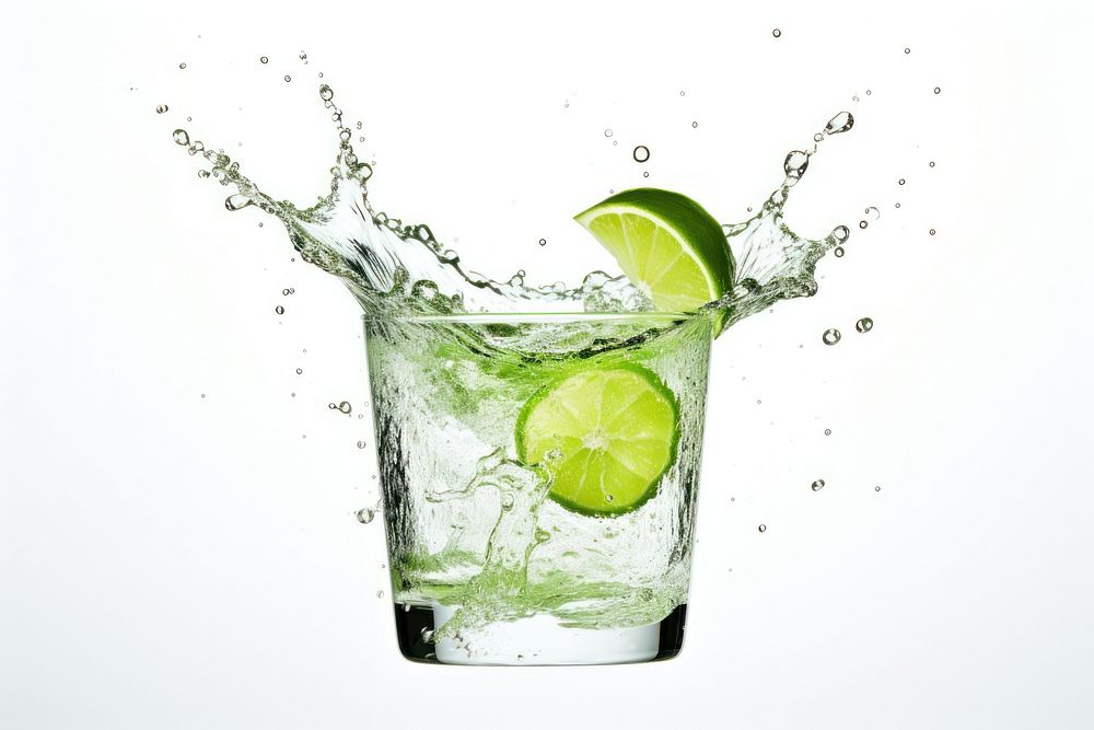 Vodka lime splashing cocktail.