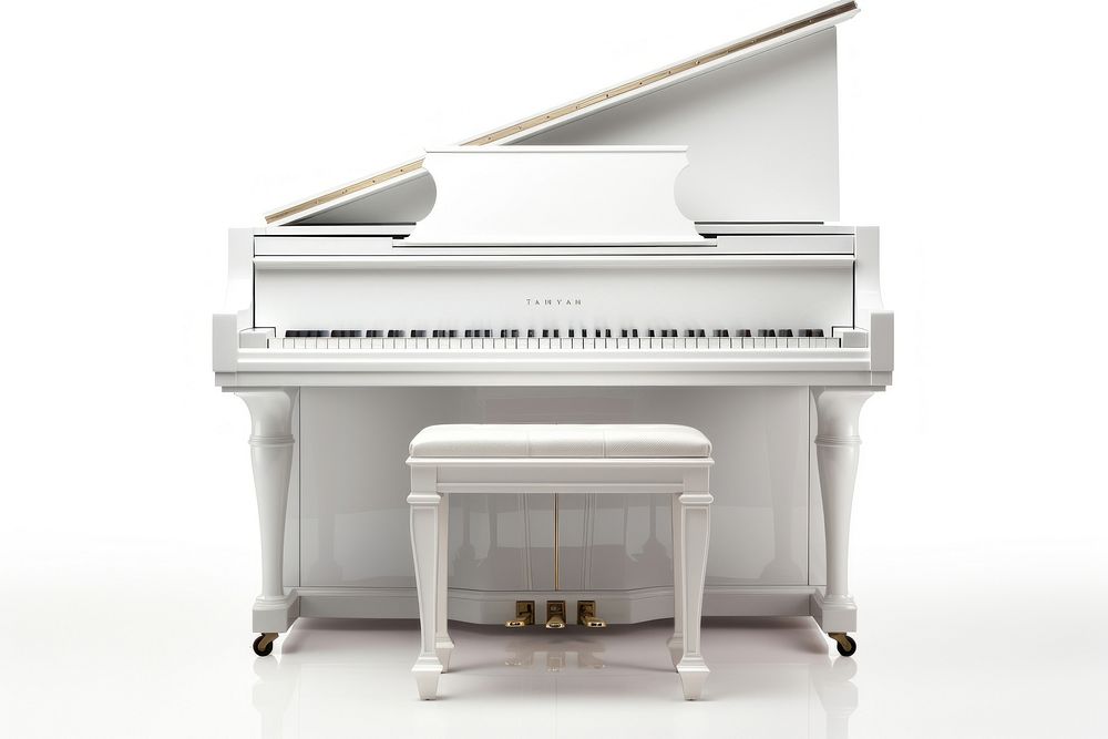 Piano piano keyboard white background. AI generated Image by rawpixel.
