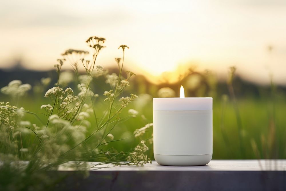 Candle packaging  nature flower light.