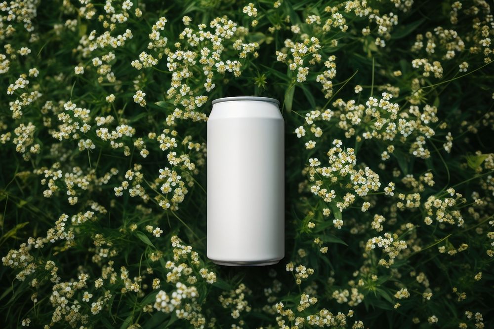 Beer can packaging  flower nature plant.