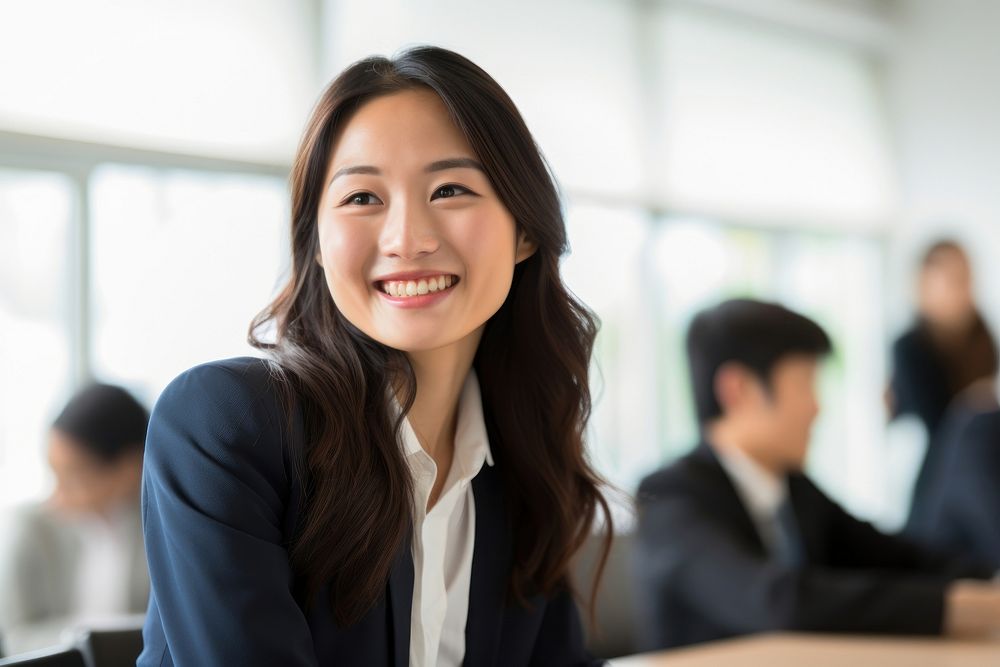  Businesswoman smiling looking success. AI generated Image by rawpixel.