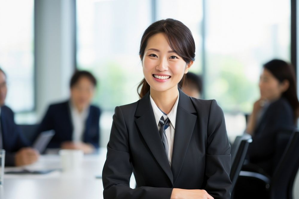  Businesswoman smiling meeting looking. AI generated Image by rawpixel.