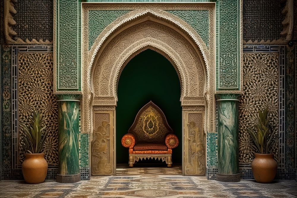 A doorway architecture spirituality furniture. AI generated Image by rawpixel.