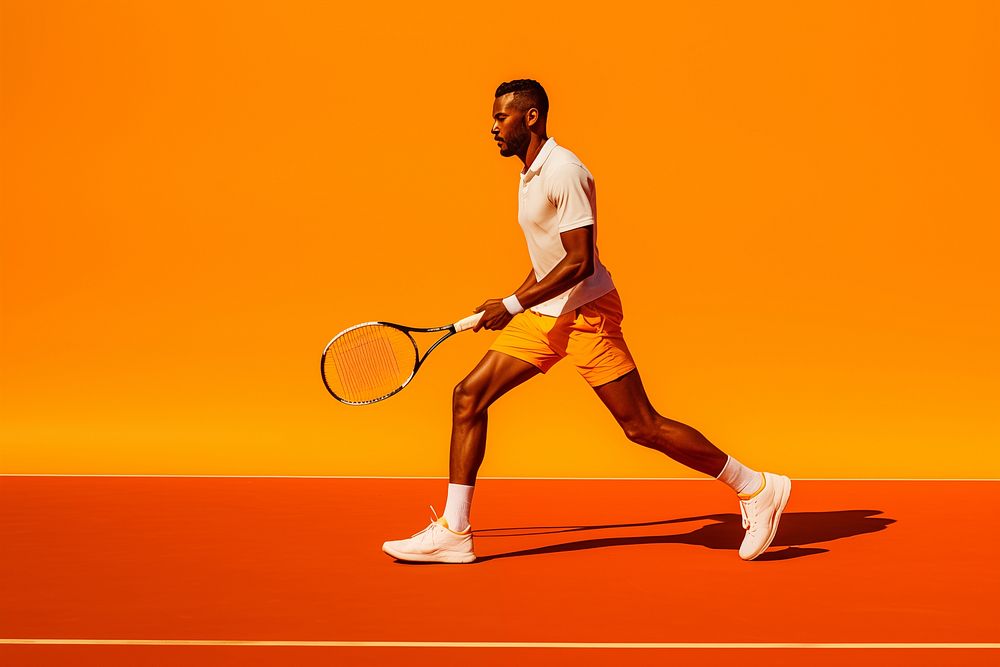 A man playing tennis sports racket adult. AI generated Image by rawpixel.