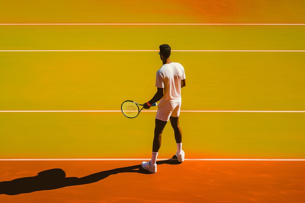 A man playing tennis sports racket determination. AI generated Image by rawpixel.
