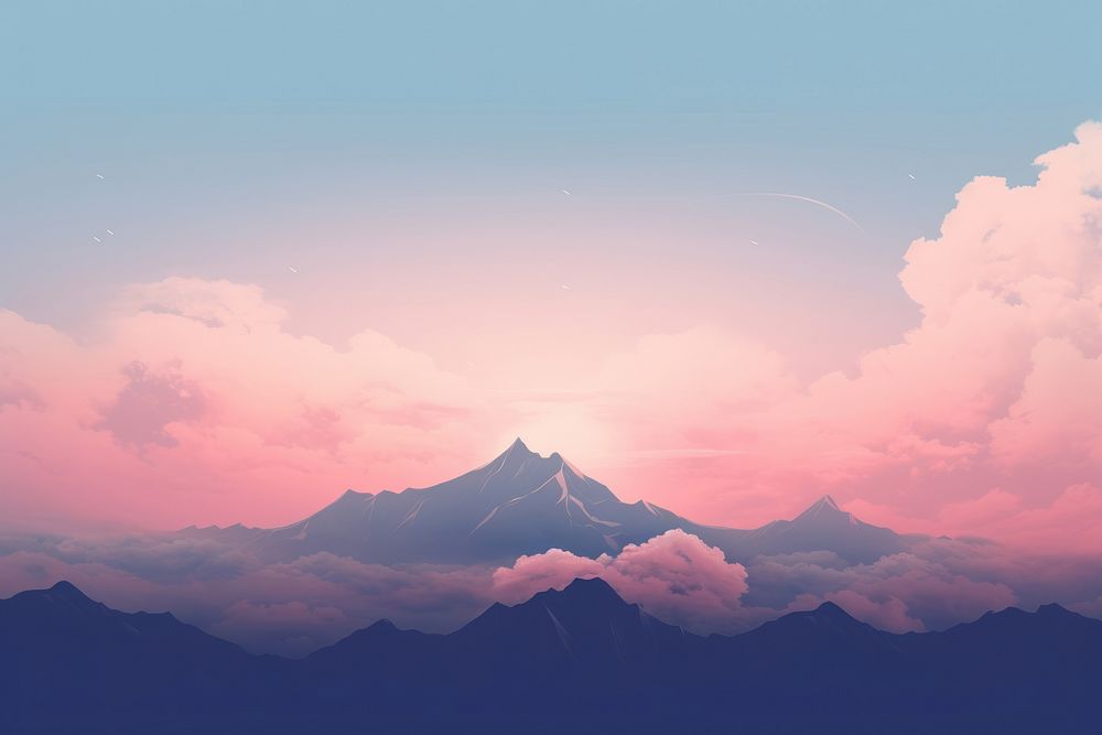  Aesthetic background landscape mountain outdoors. AI generated Image by rawpixel.