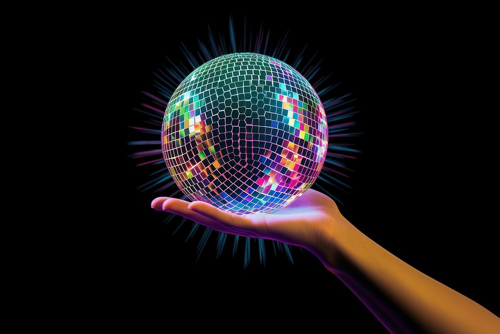 A hand with disco ball sphere planet adult. AI generated Image by rawpixel.