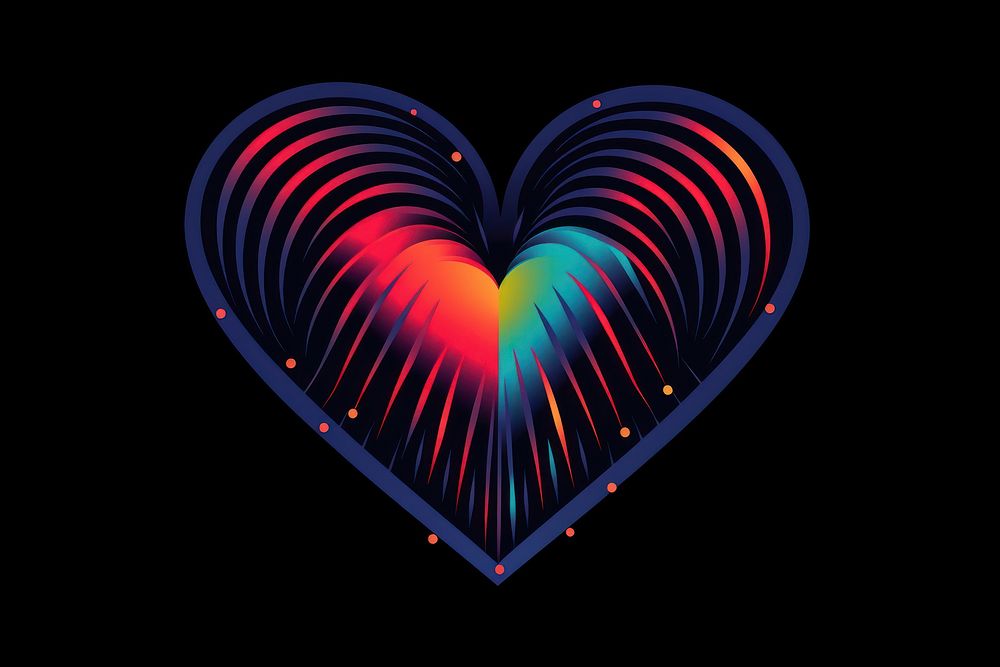Heart night illuminated creativity. AI generated Image by rawpixel.