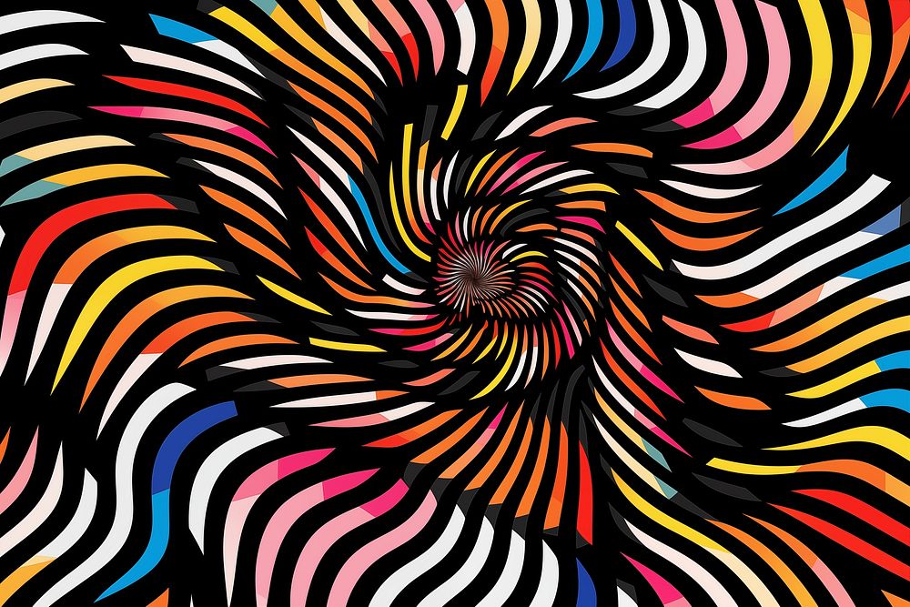 Psychedelic line art abstract pattern spiral. AI generated Image by rawpixel.