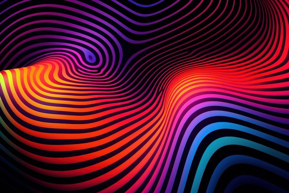 Psychedelic line graphics pattern purple. AI generated Image by rawpixel.